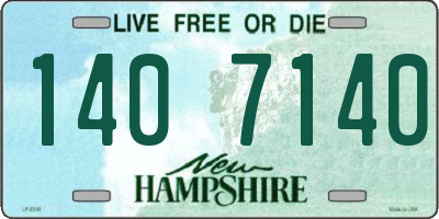NH license plate 1407140