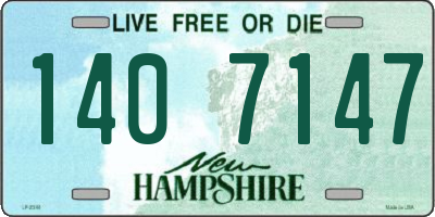 NH license plate 1407147