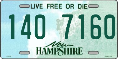 NH license plate 1407160