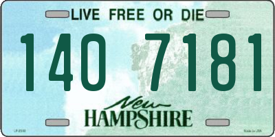NH license plate 1407181
