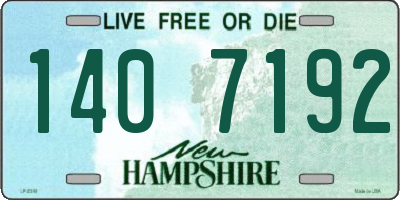 NH license plate 1407192