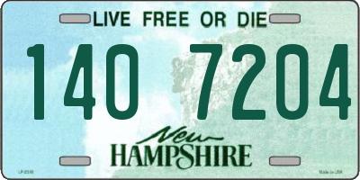 NH license plate 1407204