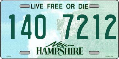 NH license plate 1407212