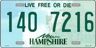 NH license plate 1407216