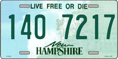 NH license plate 1407217
