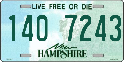 NH license plate 1407243