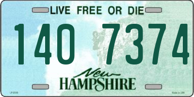 NH license plate 1407374