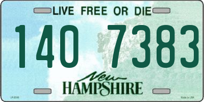 NH license plate 1407383