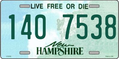 NH license plate 1407538