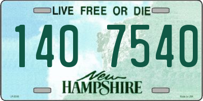 NH license plate 1407540