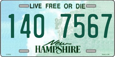 NH license plate 1407567