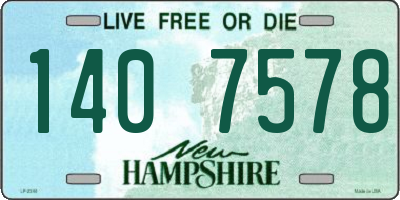 NH license plate 1407578