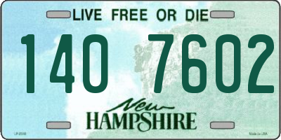 NH license plate 1407602