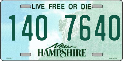 NH license plate 1407640