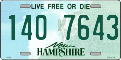 NH license plate 1407643
