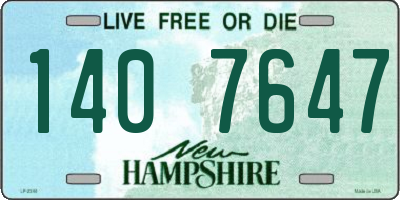 NH license plate 1407647