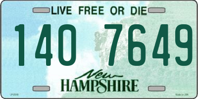 NH license plate 1407649