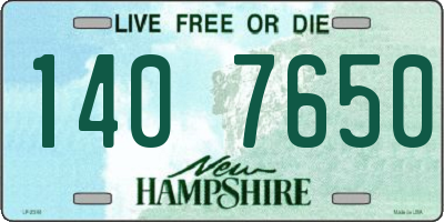 NH license plate 1407650