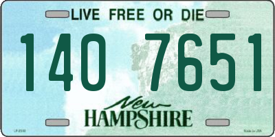 NH license plate 1407651