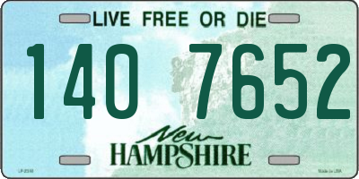 NH license plate 1407652