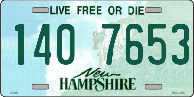 NH license plate 1407653