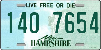 NH license plate 1407654