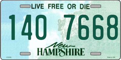 NH license plate 1407668