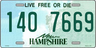 NH license plate 1407669