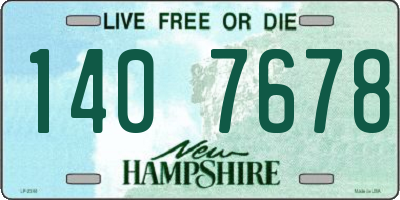 NH license plate 1407678