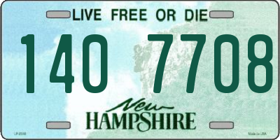 NH license plate 1407708