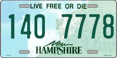 NH license plate 1407778