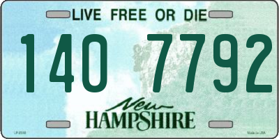 NH license plate 1407792