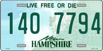 NH license plate 1407794