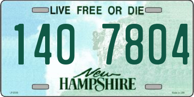 NH license plate 1407804