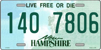 NH license plate 1407806