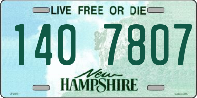 NH license plate 1407807