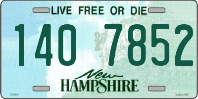 NH license plate 1407852