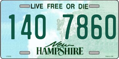 NH license plate 1407860