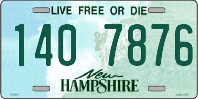 NH license plate 1407876