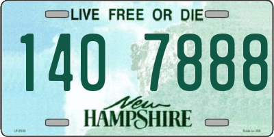 NH license plate 1407888