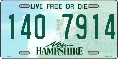 NH license plate 1407914