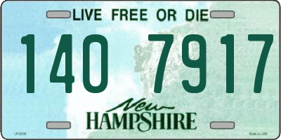 NH license plate 1407917