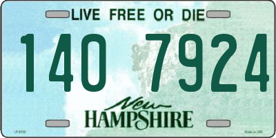 NH license plate 1407924