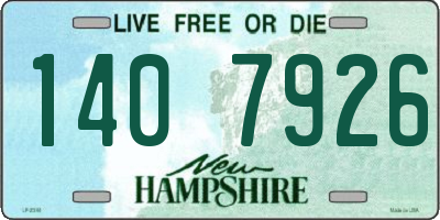 NH license plate 1407926