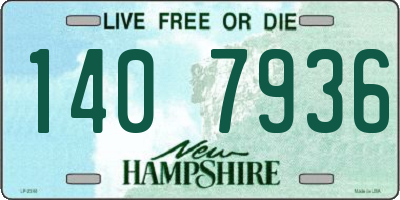 NH license plate 1407936