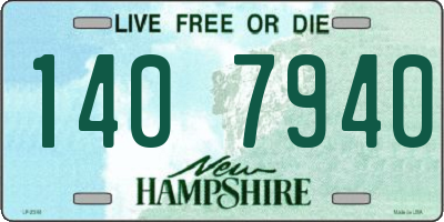 NH license plate 1407940