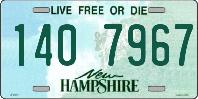 NH license plate 1407967