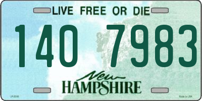 NH license plate 1407983