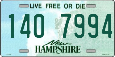 NH license plate 1407994