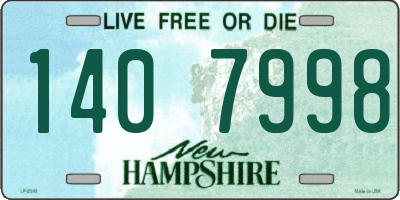NH license plate 1407998